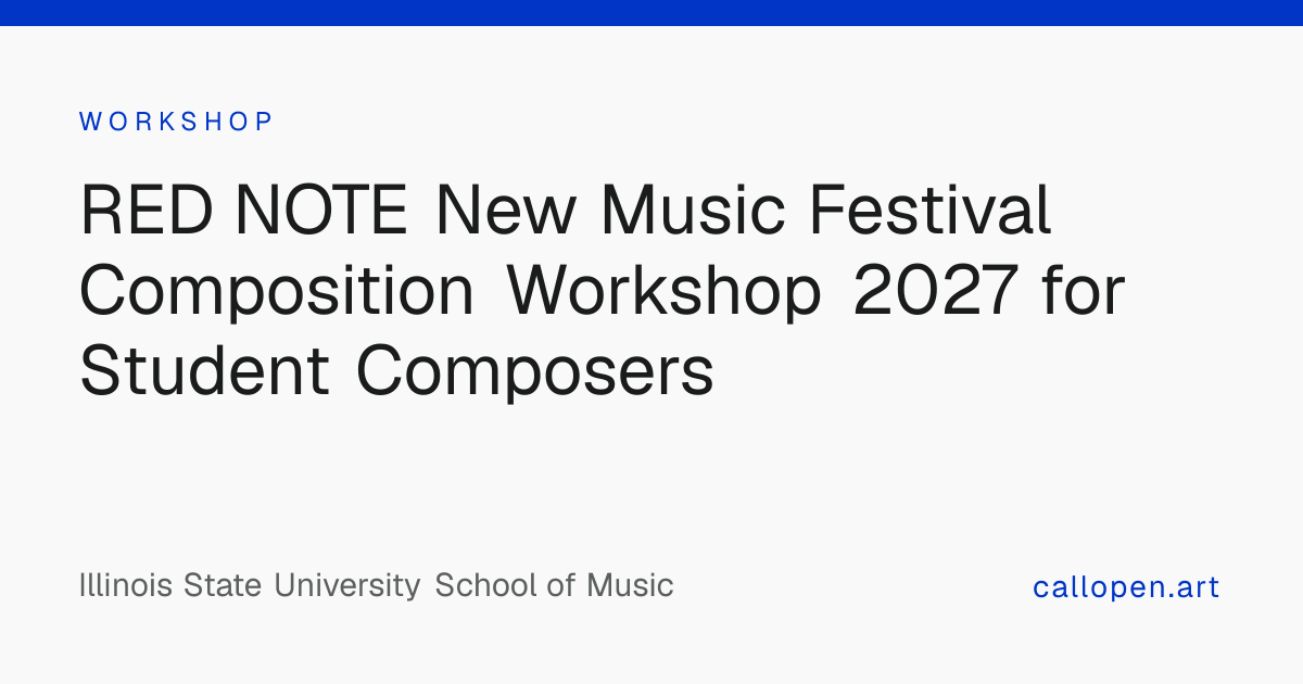 RED NOTE New Music Festival Composition Workshop 2027 for Student ...